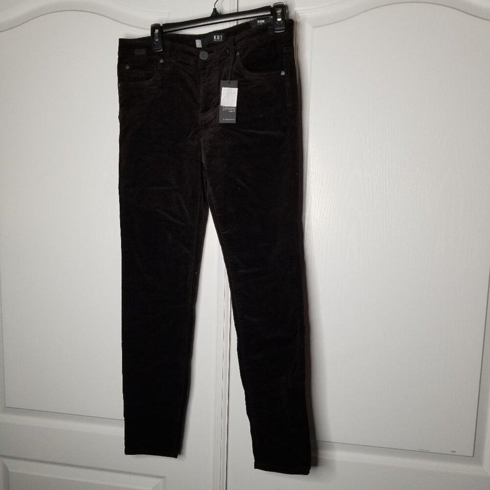 KUT From the Kloth Diana Stretch Corduroy Skinny Pants Zip Fly Mid Rise Brown 8 - Picture 3 of 7